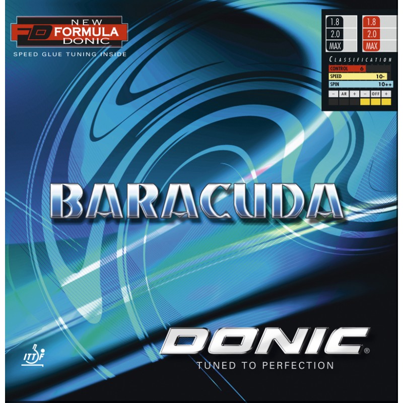 Rivestimento Donic Baracuda Per Tennistavolo – 2,3 Mm, Nero, Gomma Con Effetto Spin E Adesivo